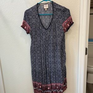 Box Rose S blue patterned dress